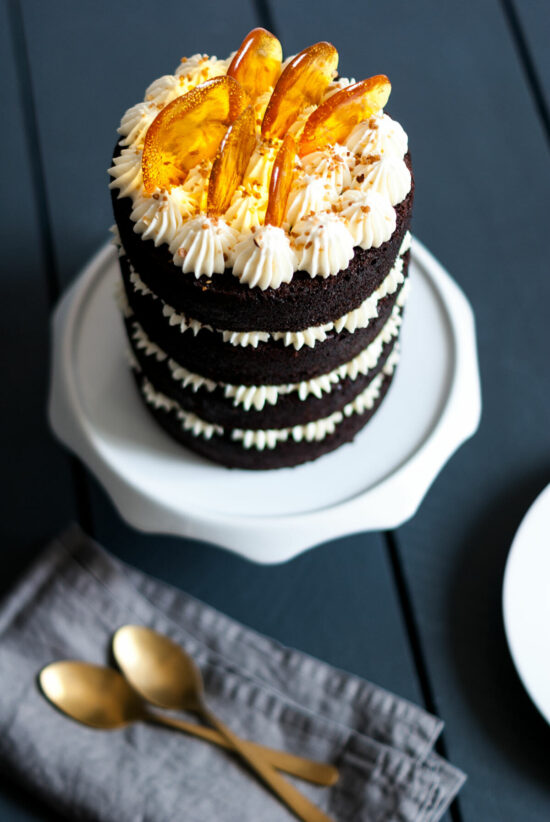 Naked cake chocolat vanille caramel | Lilie Bakery