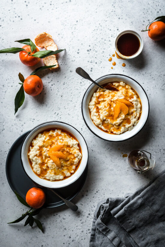 Riz au lait vanillé & caramel de clémentines