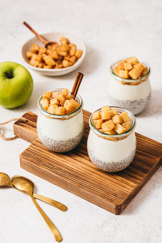 Recette chia pudding pomme cannelle - Lilie Bakery