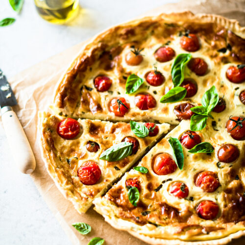 Tarte tomate chèvre frais basilic - Lilie Bakery