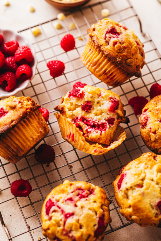 Muffins framboise chocolat blanc facile - Lilie Bakery